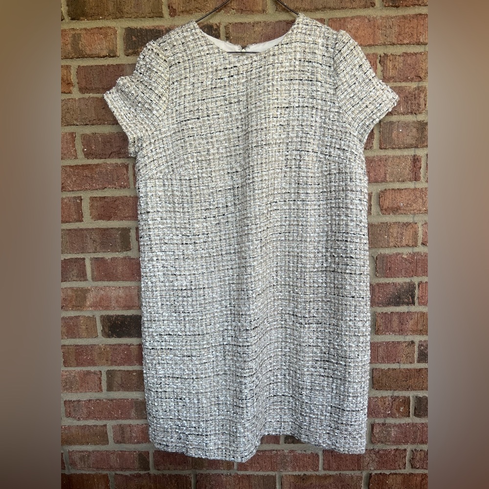 Ann Taylor Metallic Tweed Career Sheath Dress